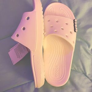 White croc slides